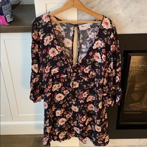 American Eagle floral long sleeve dress